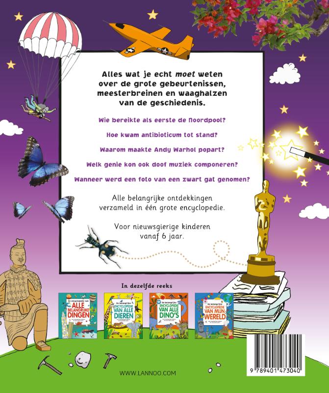 Achterkant van De encyclopedie van alle belangrijke ontdekkingen