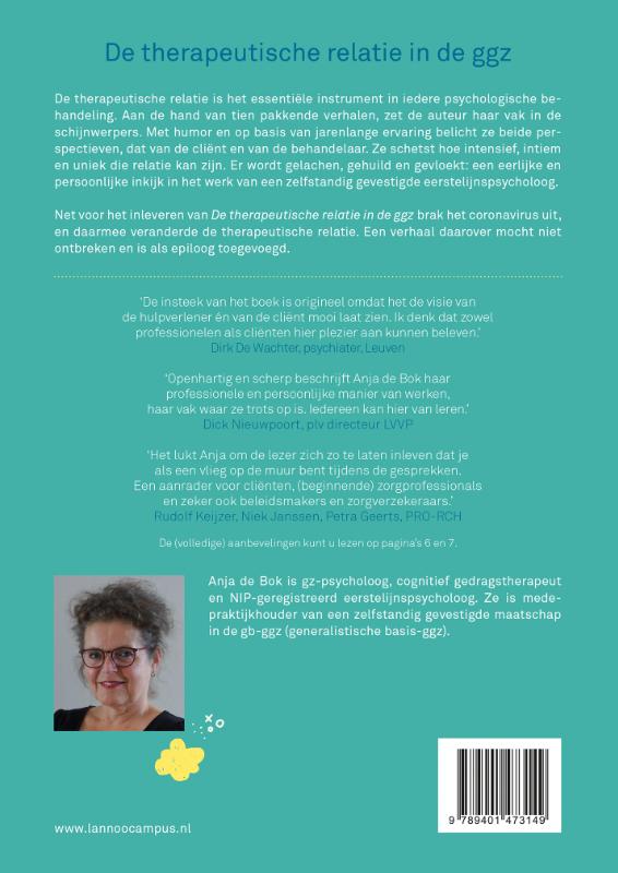 Achterkant van De therapeutische relatie in de ggz