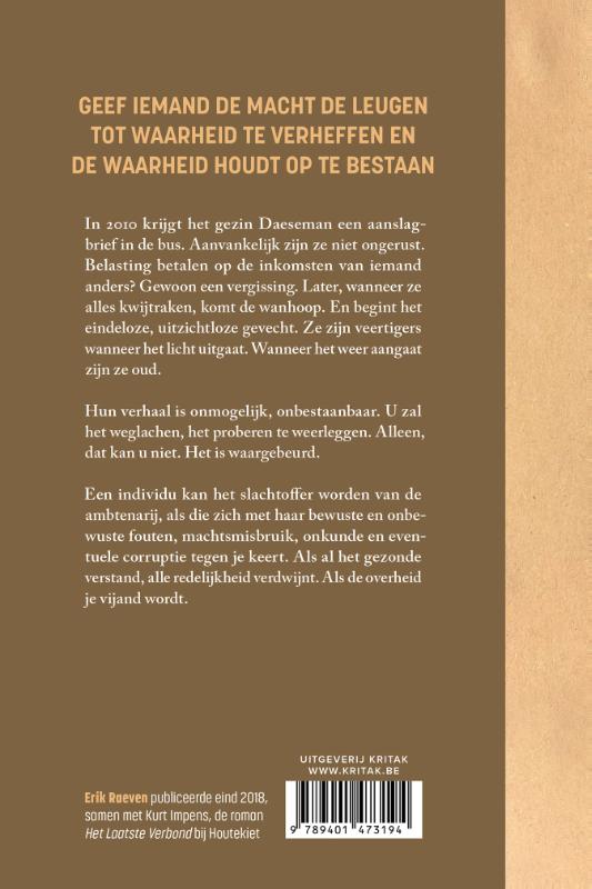 Achterkant van De belasting aanslag