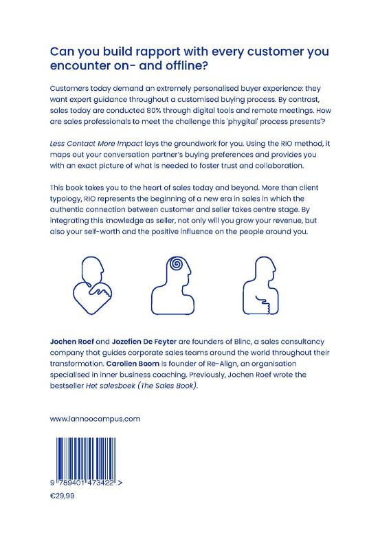 Achterkant van Less contact more impact