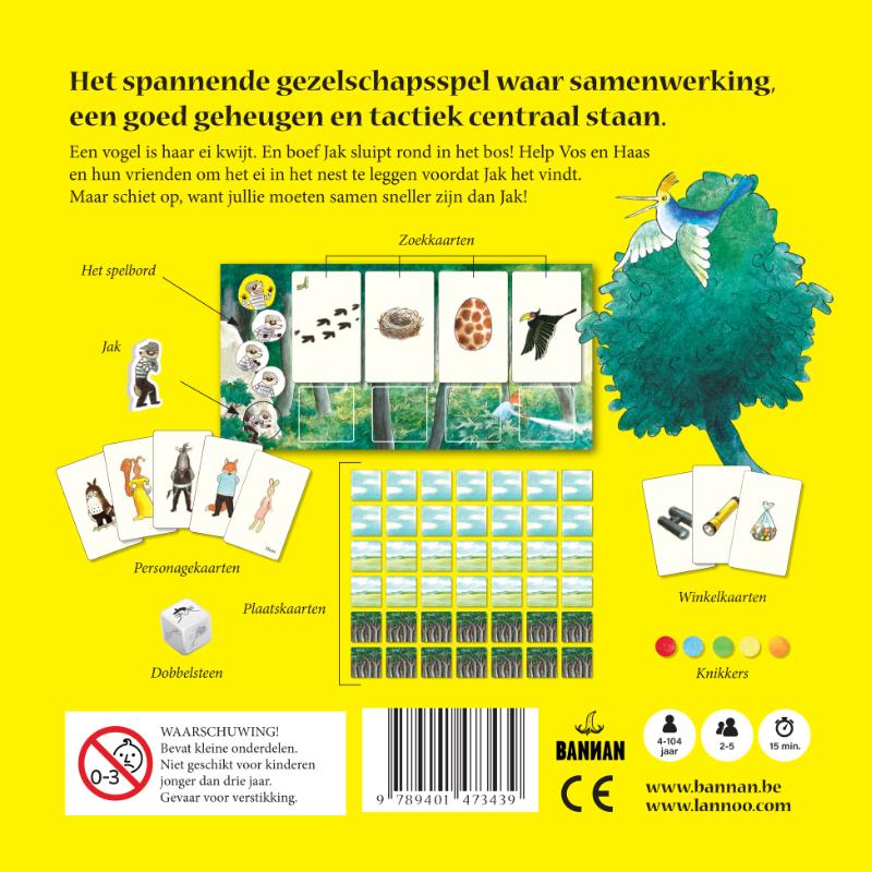 Achterkant van Het spel van Vos en Haas - Red het ei
