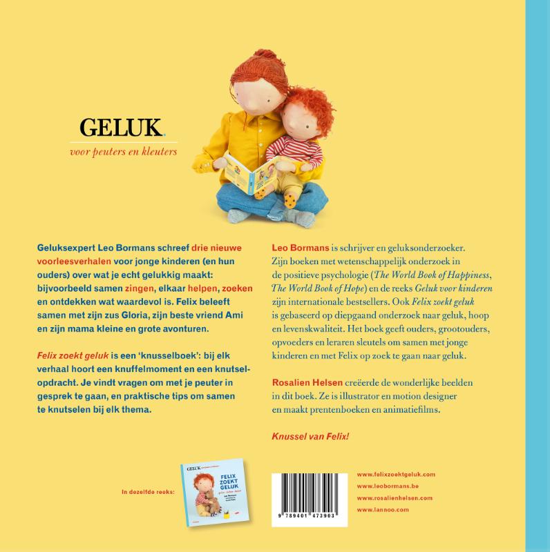 Achterkant van Felix zoekt geluk: zingen - helpen - zoeken