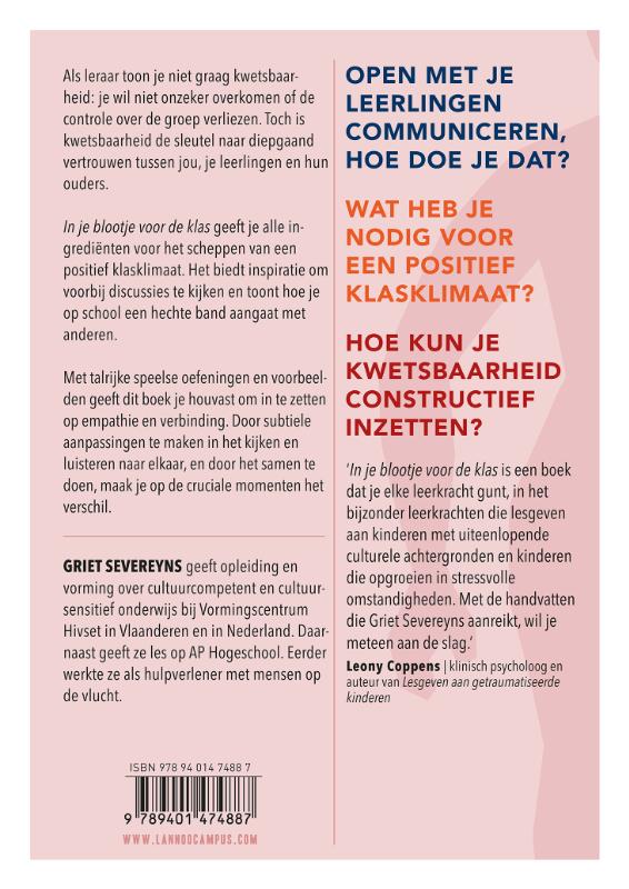 Achterkant van In je blootje voor de klas