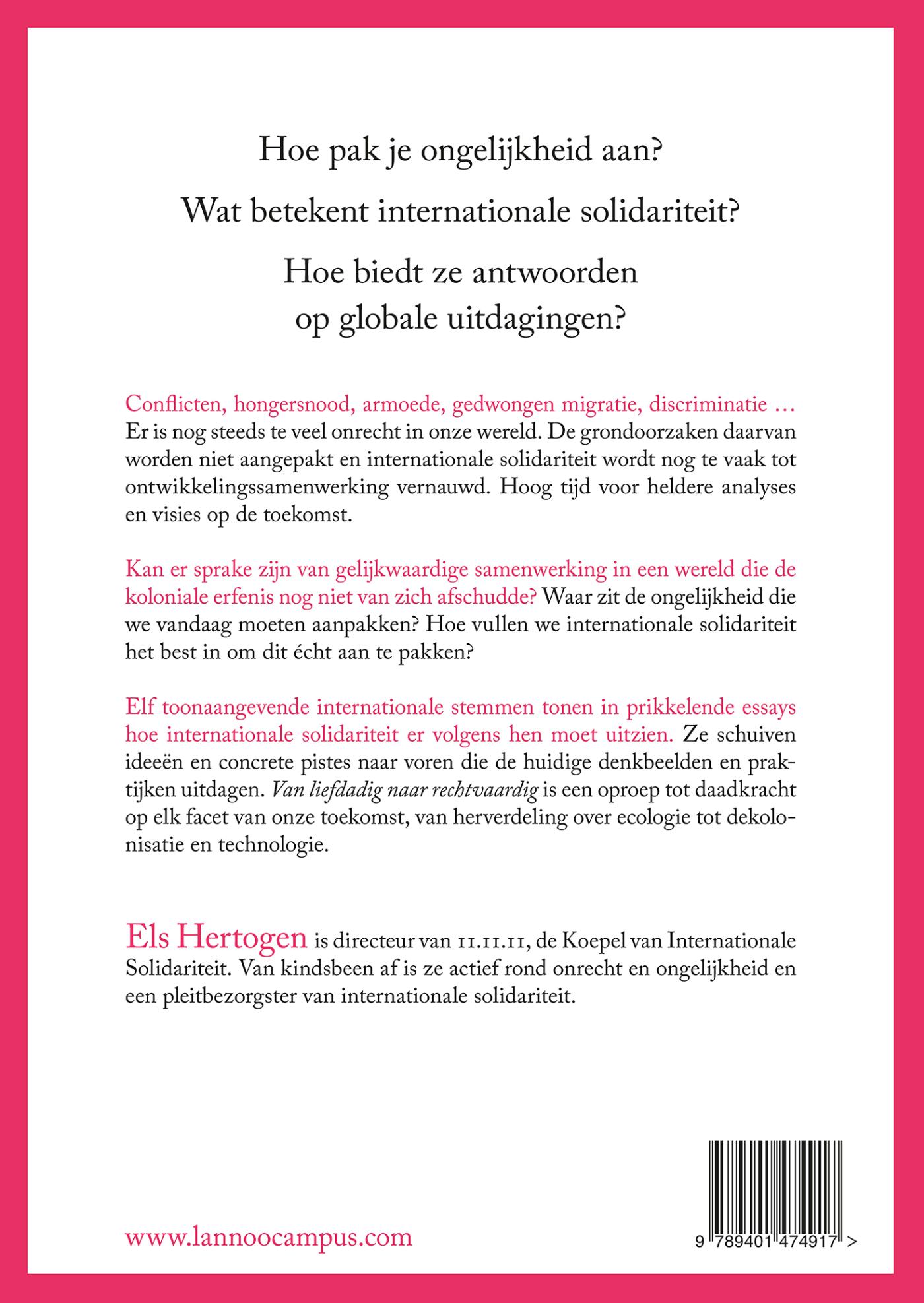 Achterkant van Van liefdadig naar rechtvaardig