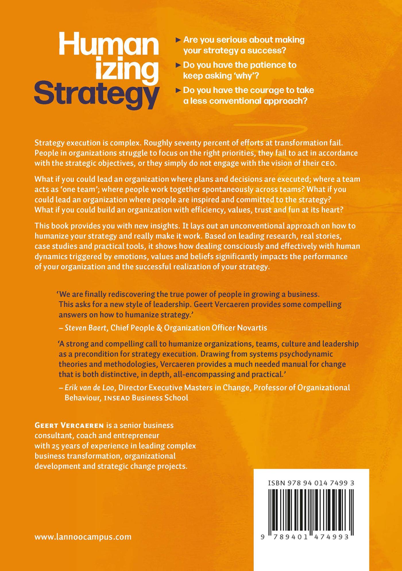 Achterkant van Humanizing strategy