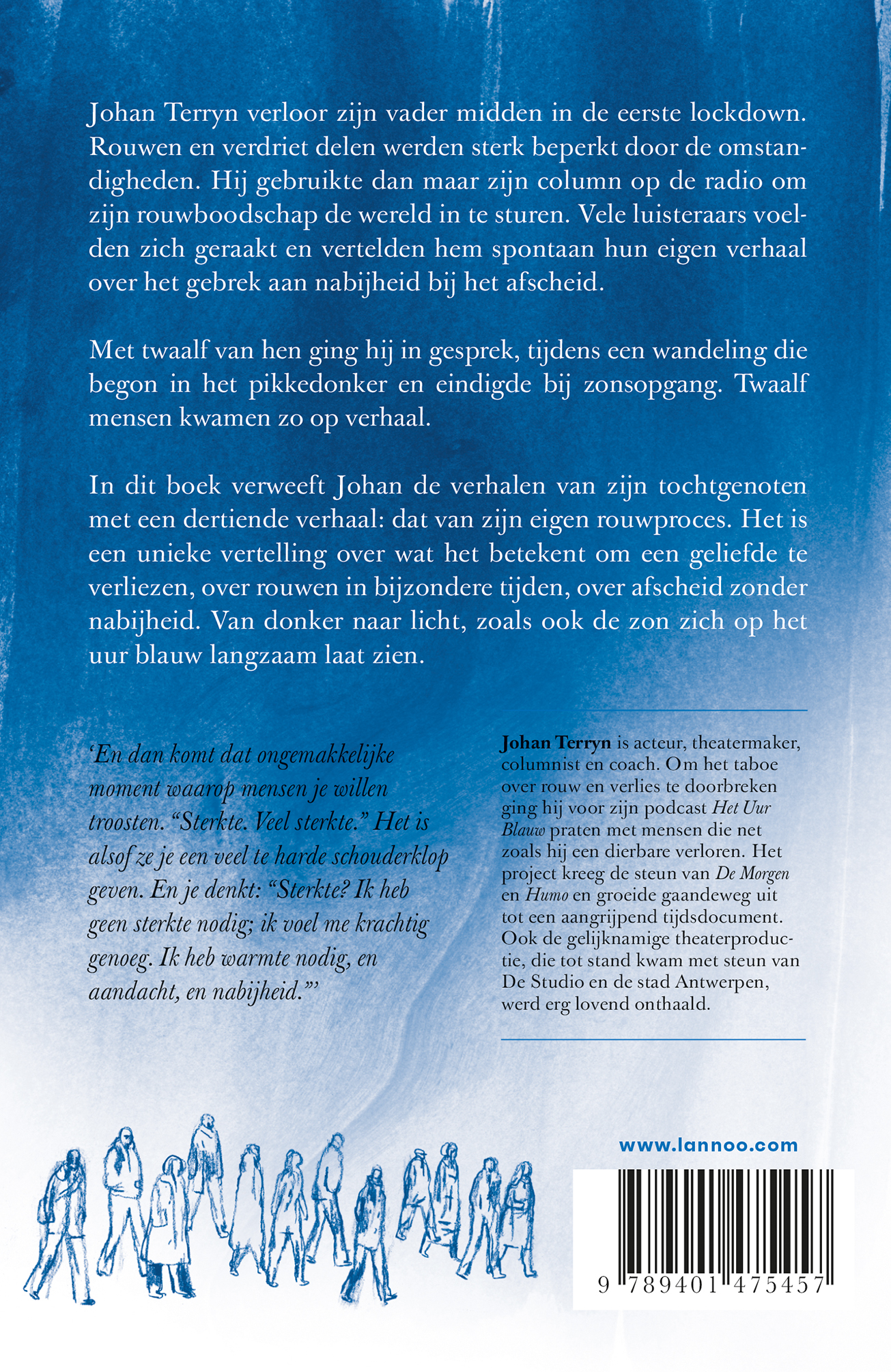 Achterkant van Het uur blauw