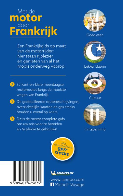 Achterkant van Met de motor door Frankrijk