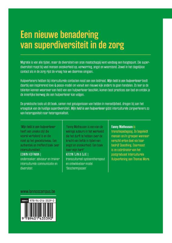Achterkant van Mijn held is een hulpverlener