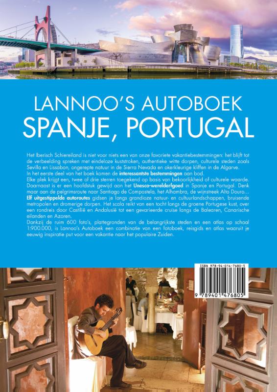 Achterkant van Lannoo's Autoboek Spanje, Portugal