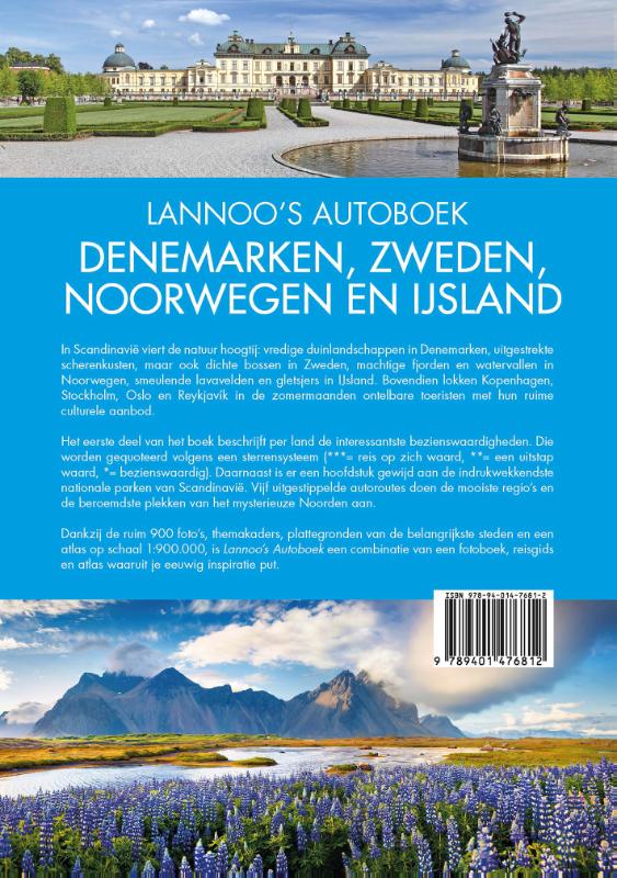 Achterkant van Lannoo's Autoboek Denemarken, Zweden, Noorwegen en IJsland