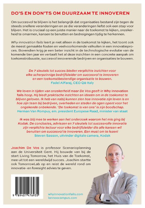 Achterkant van Why Innovation Fails