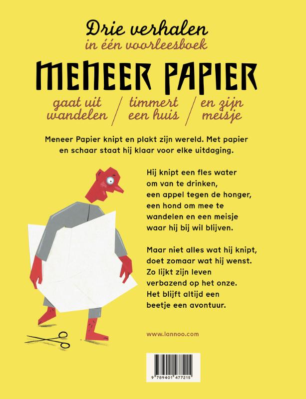 Achterkant van Meneer Papier KNIPT