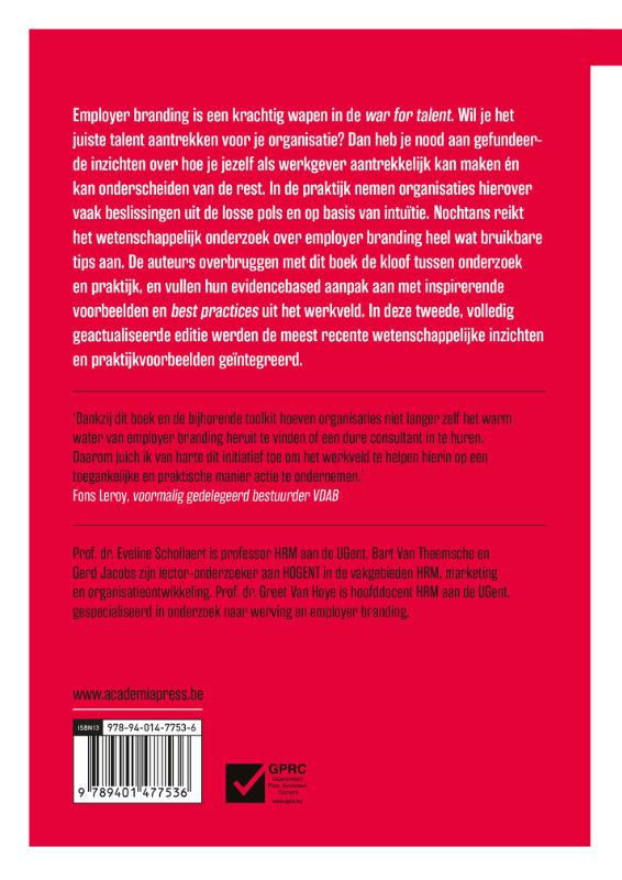 Achterkant van De strijd om talent