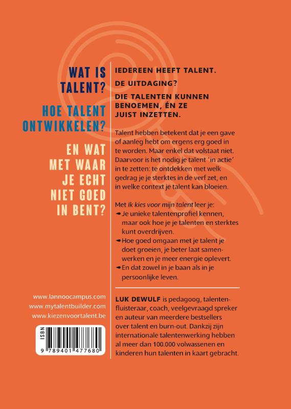 Achterkant van Ik kies voor mijn talent
