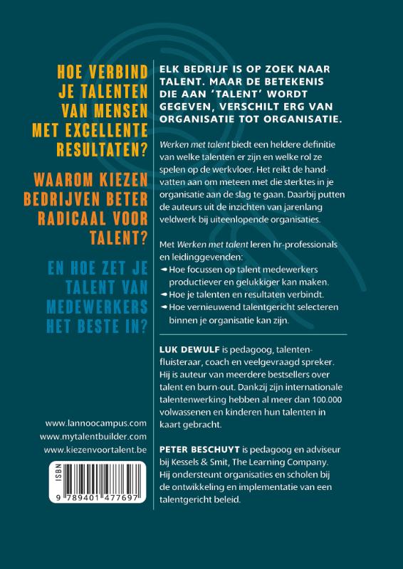 Achterkant van Werken met talent