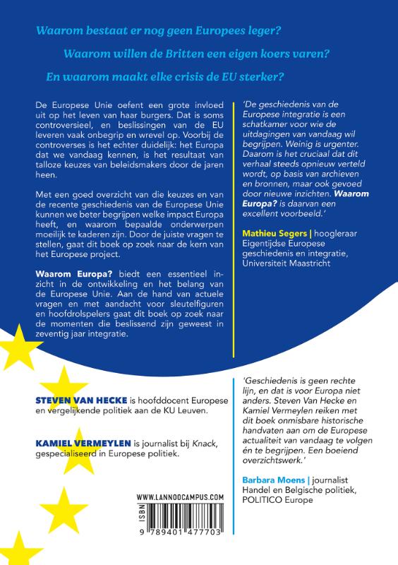 Achterkant van Waarom Europa?
