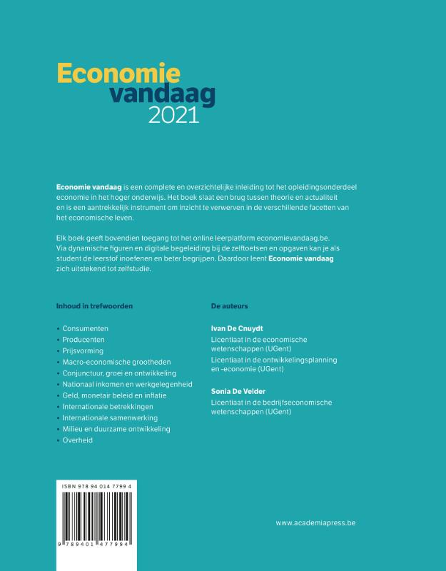 Achterkant van Economie vandaag 2021