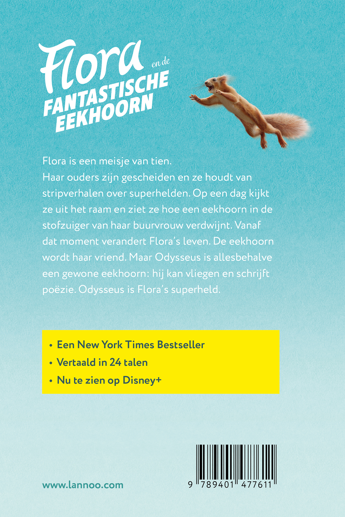 Achterkant van Flora en de fantastische eekhoorn