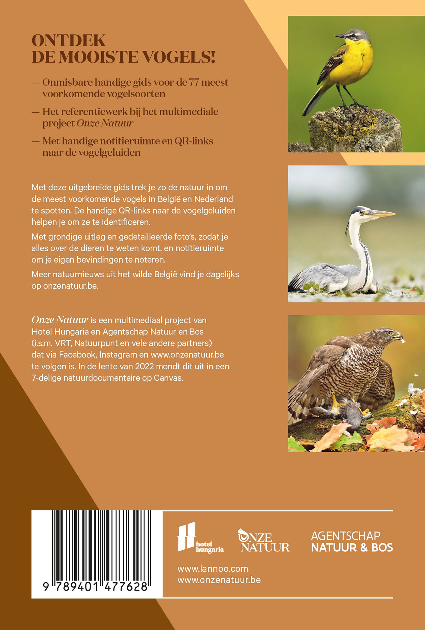 Achterkant van Onze natuur vogelgids