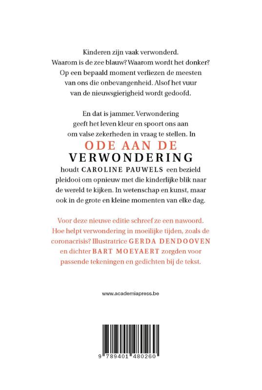 Achterkant van Ode aan de verwondering - nieuwe editie