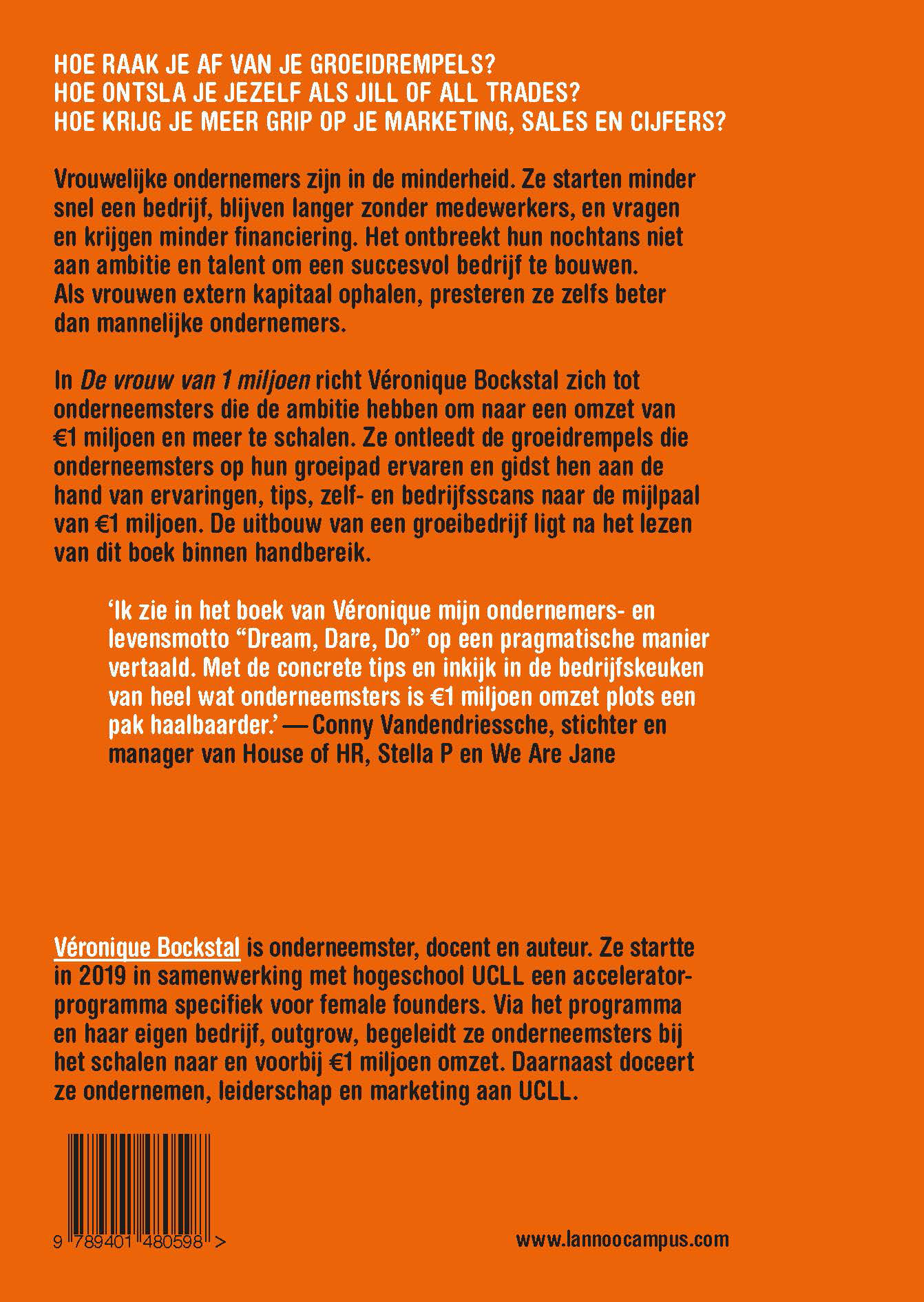 Achterkant van De vrouw van 1 miljoen