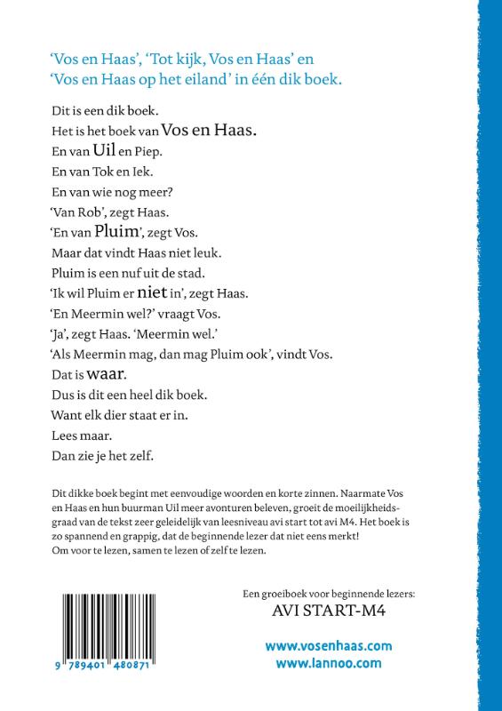 Achterkant van Het dikke boek van Vos en Haas