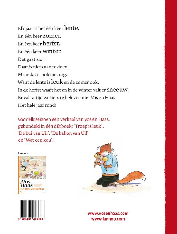 Achterkant van Vos en Haas en de seizoenen