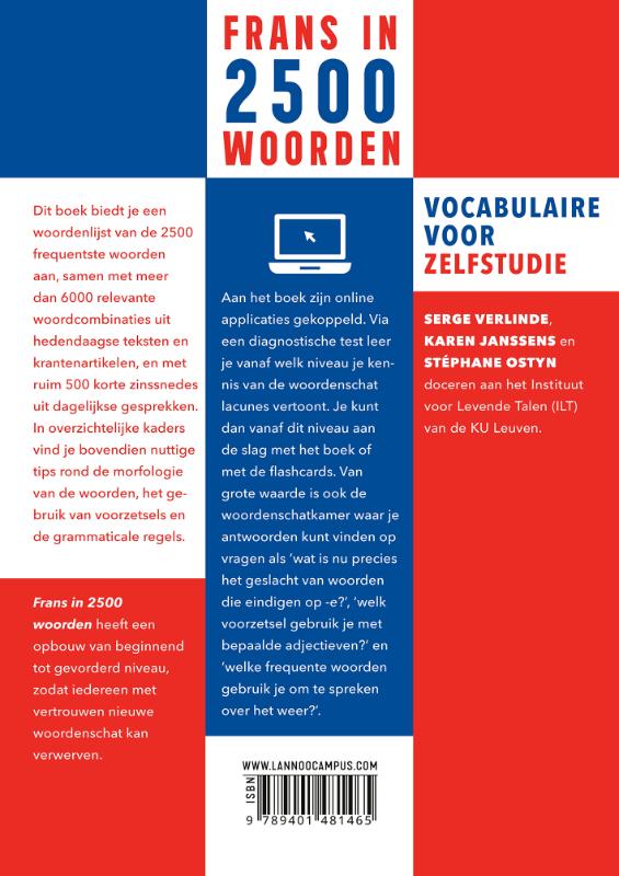 Achterkant van Frans in 2500 woorden