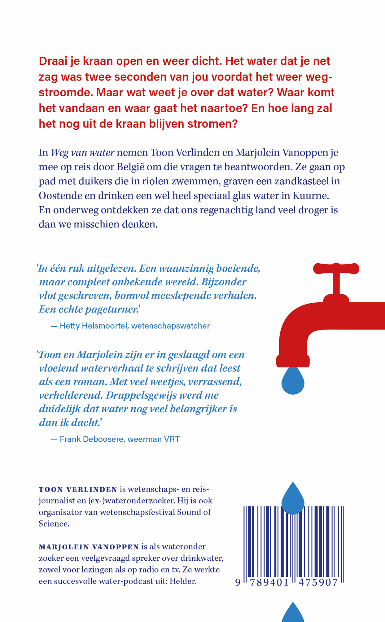 Achterkant van Weg van water