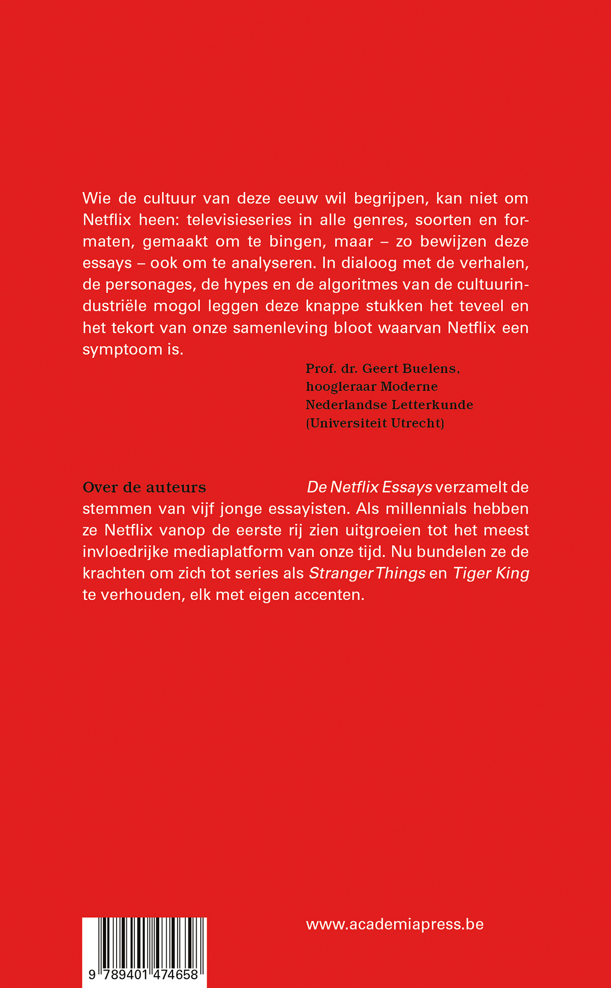 Achterkant van De Netflix Essays