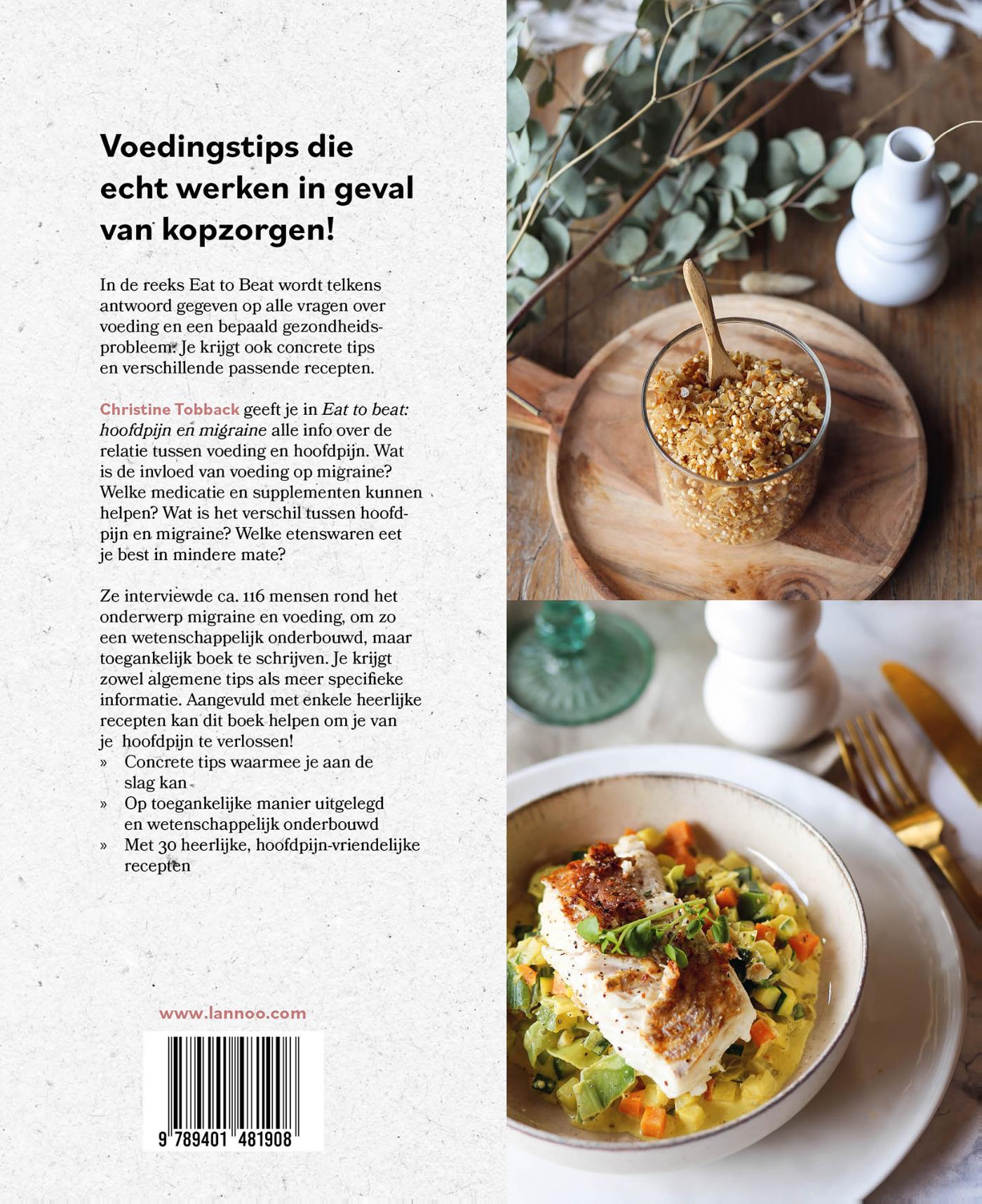 Achterkant van Eat to beat: hoofdpijn en migraine