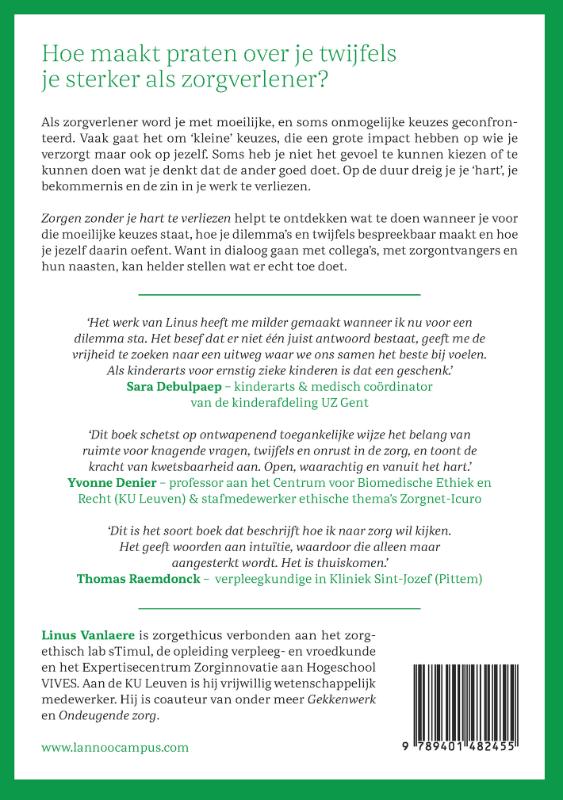 Achterkant van Zorgen zonder je hart te verliezen