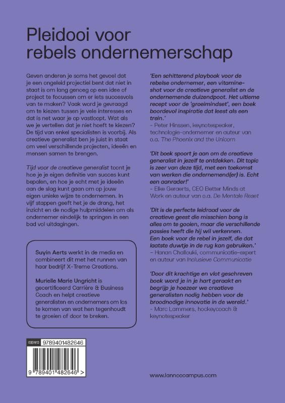 Achterkant van Tijd voor de creatieve generalist!