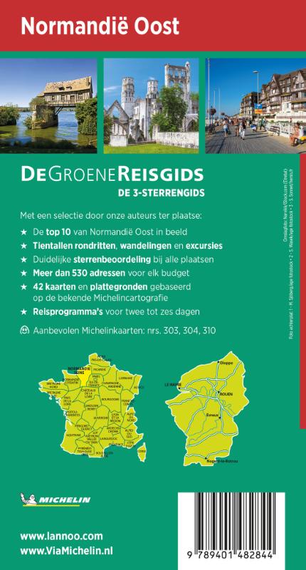 Achterkant van De Groene Reisgids - Normandië Oost