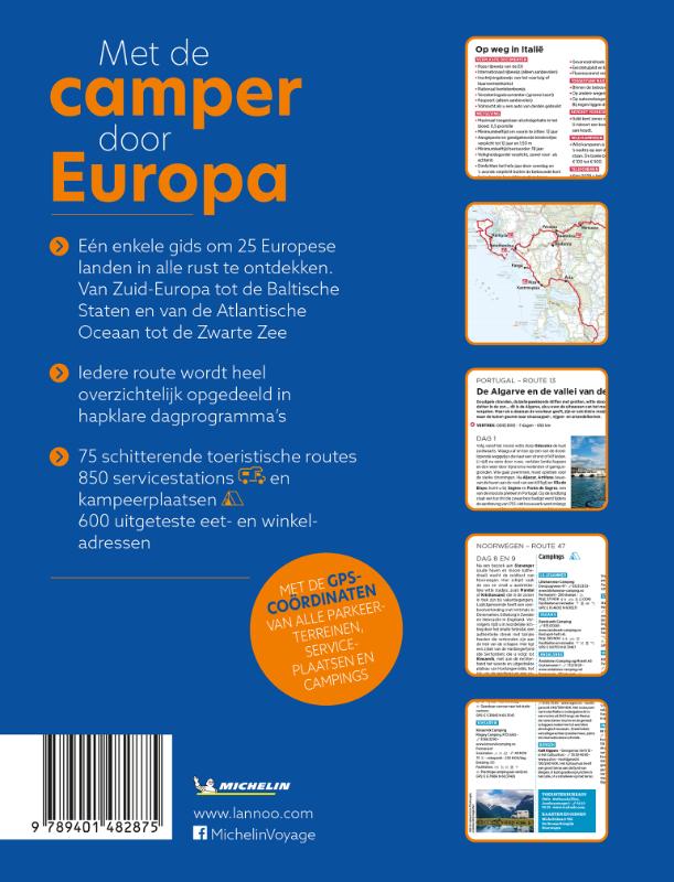 Achterkant van Met de camper door Europa