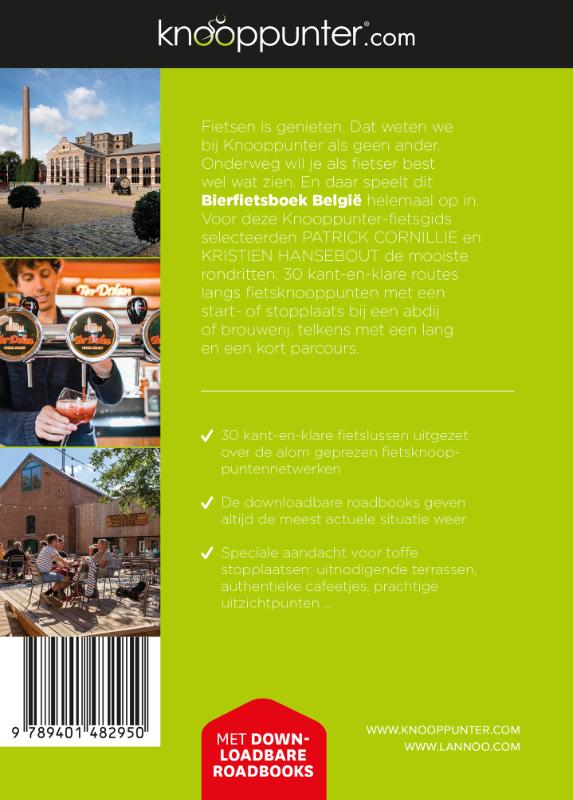 Achterkant van Knooppunter Bierfietsboek België