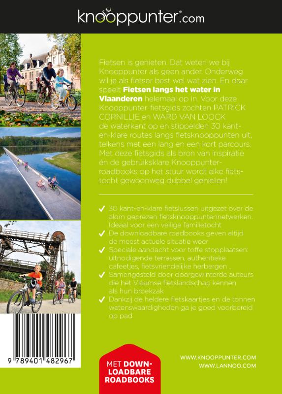 Achterkant van Knooppunter Fietsen langs het water in Vlaanderen