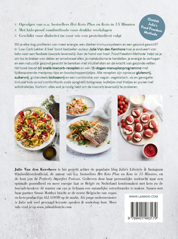 Achterkant van Low carb, lekker en snel