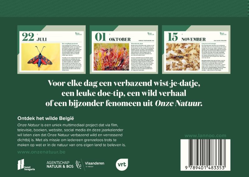 Achterkant van 365 dagen Onze Natuur