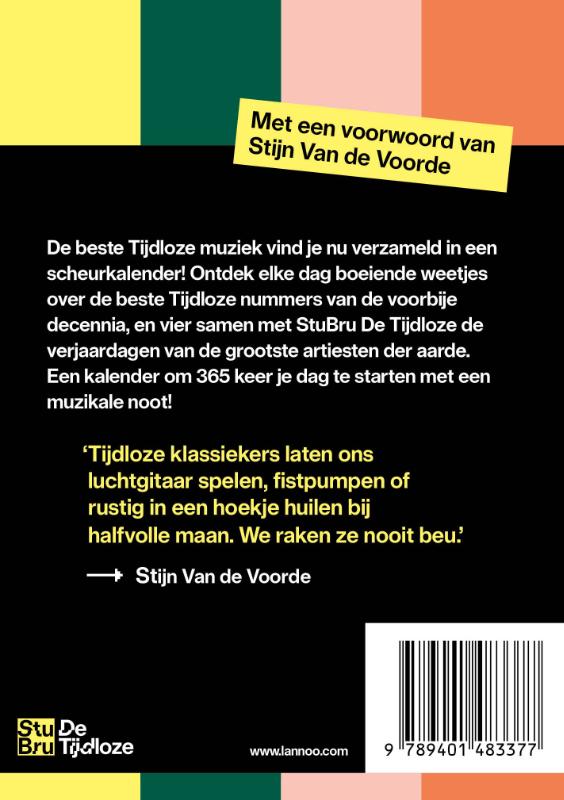 Achterkant van De Tijdloze Scheurkalender 2023