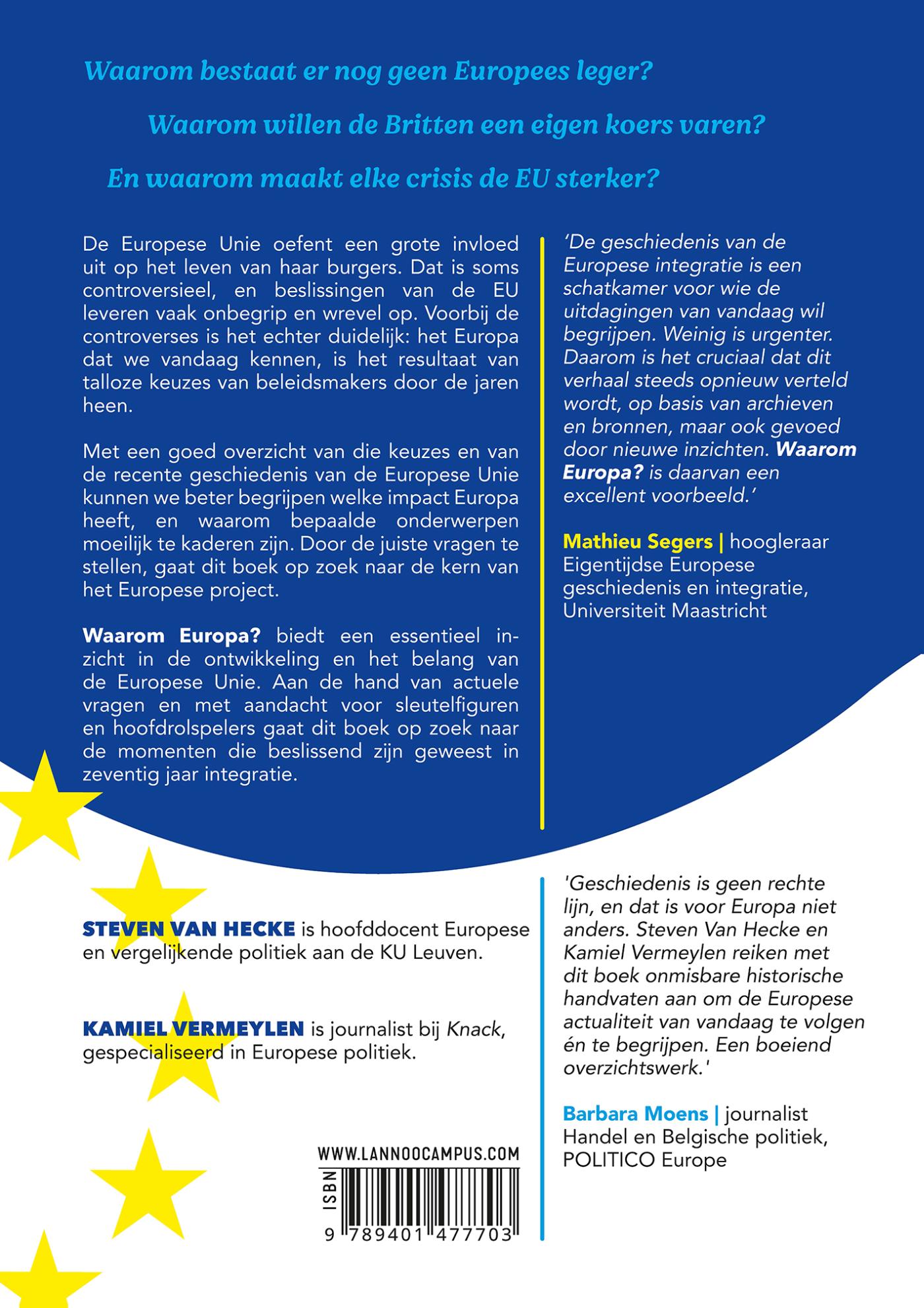 Achterkant van Waarom Europa?