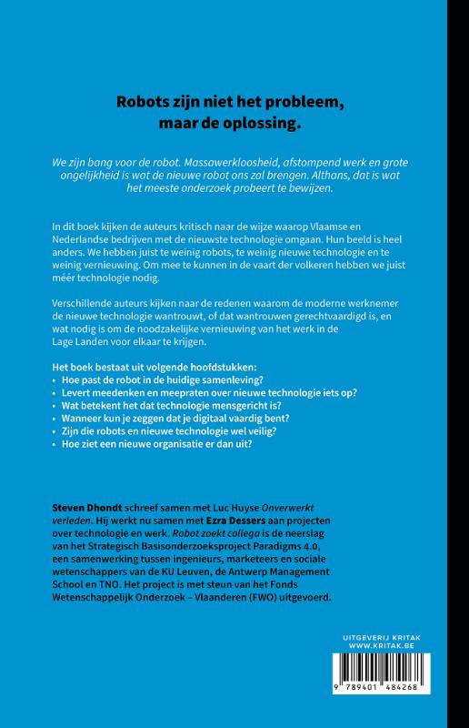 Achterkant van Robot zoekt collega