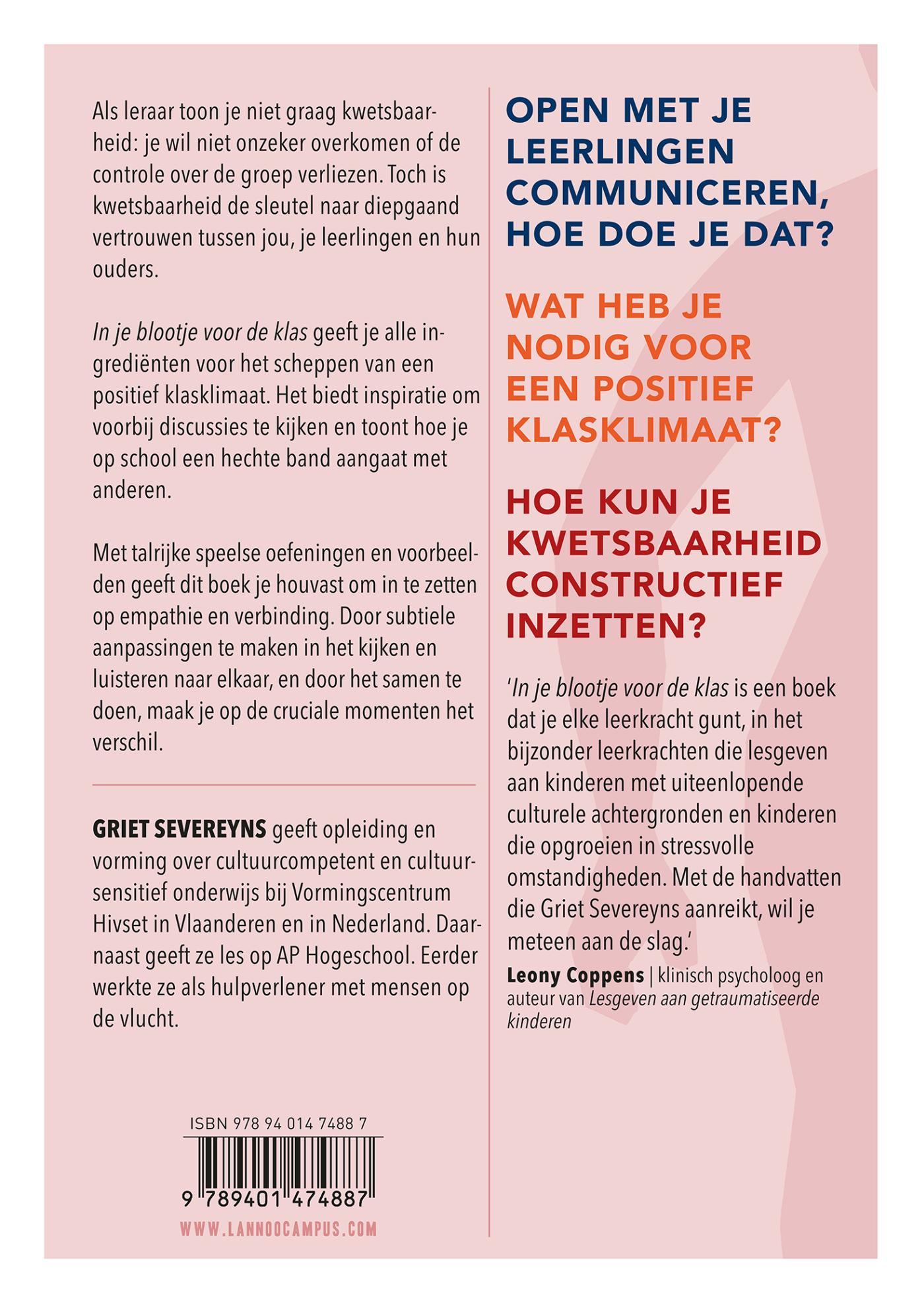 Achterkant van In je blootje voor de klas