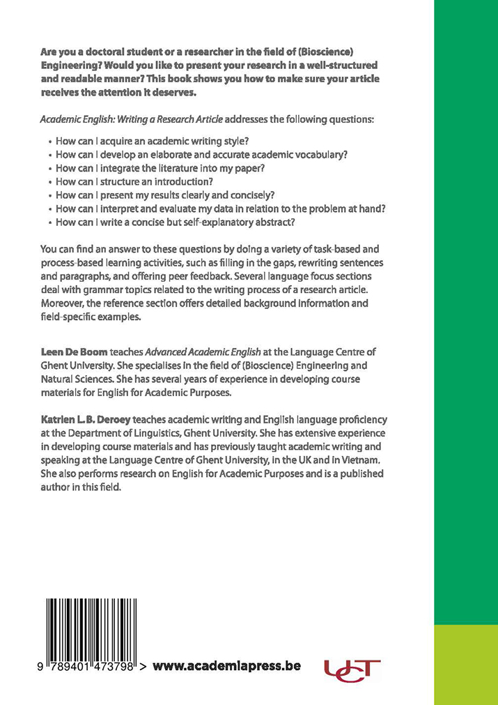 Achterkant van Academic English: Bioscience engineering