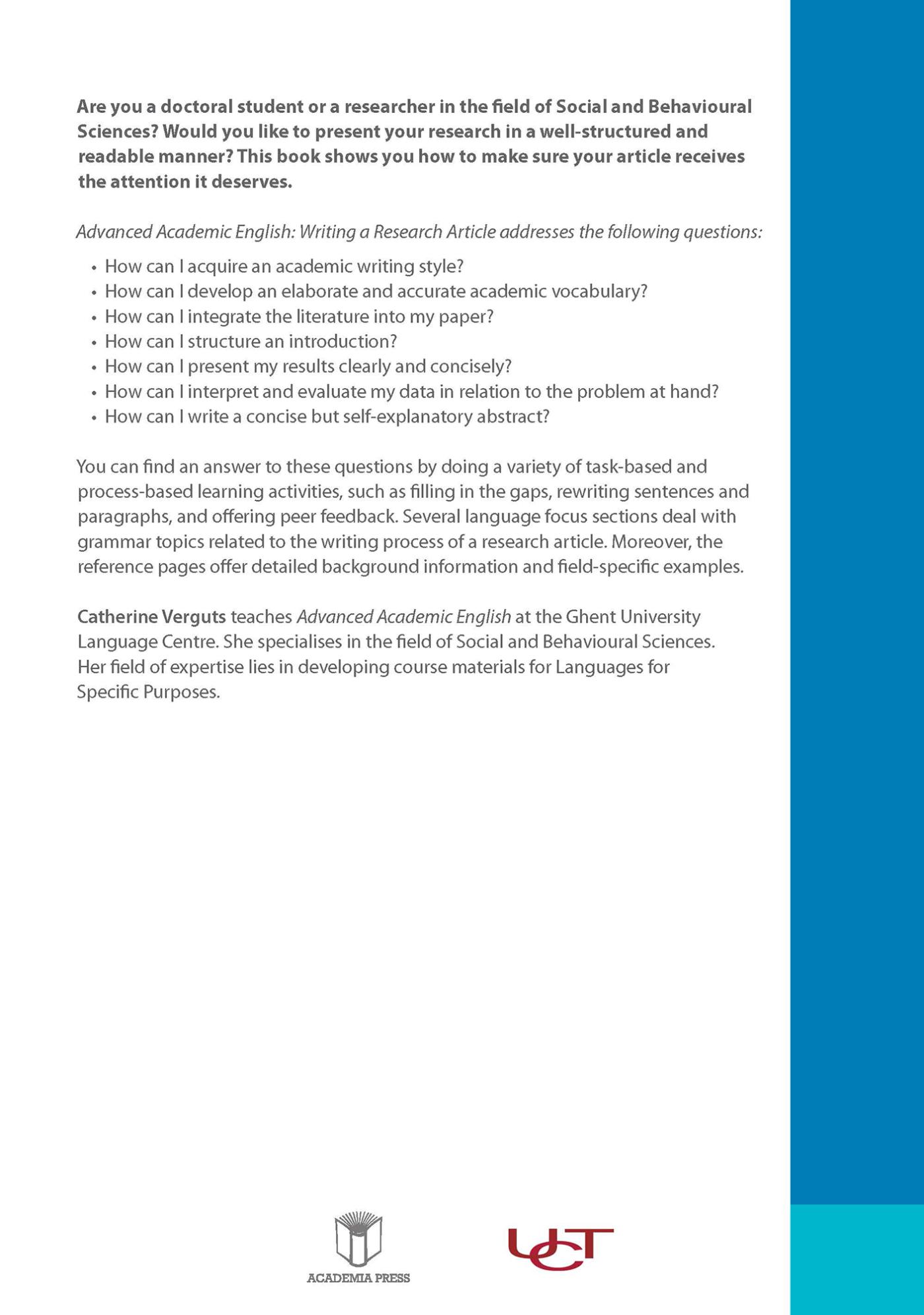 Achterkant van Academic English: Arts, humanities & Law
