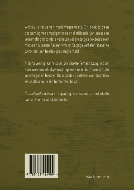 Achterkant van Uitzonderlijke whisky's