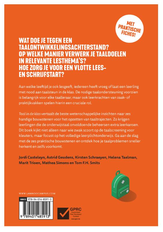 Achterkant van Taal in de klas
