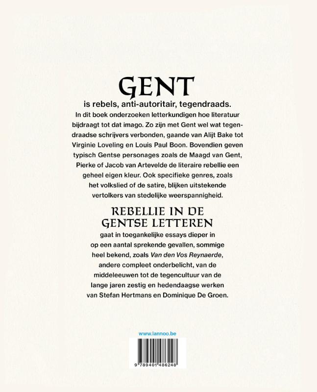 Achterkant van Rebellie in de Gentse letteren