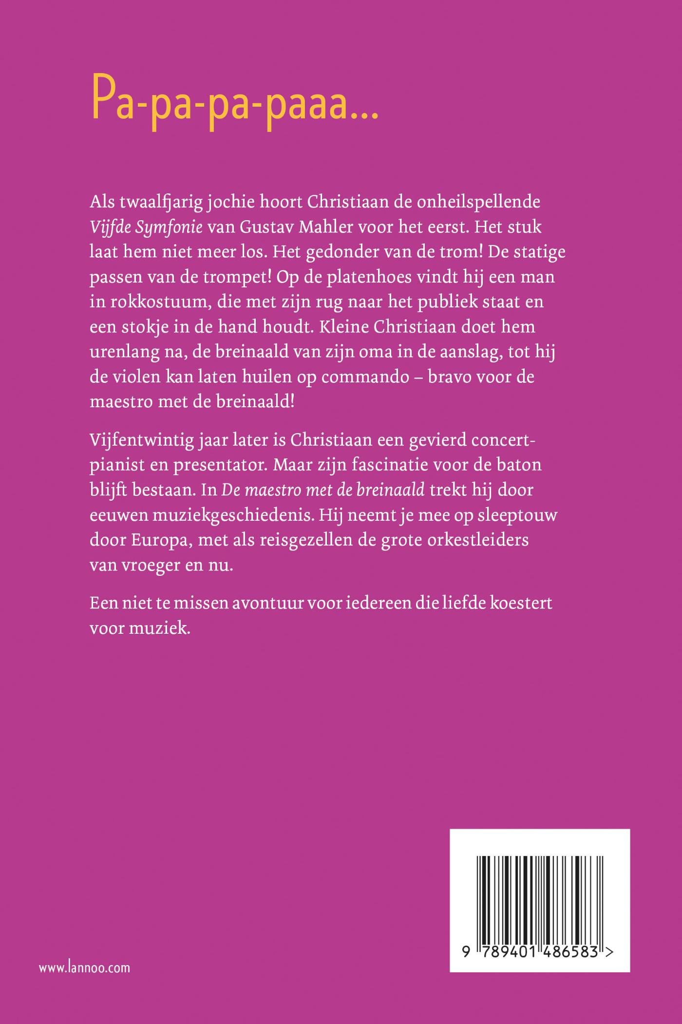 Achterkant van De maestro met de breinaald