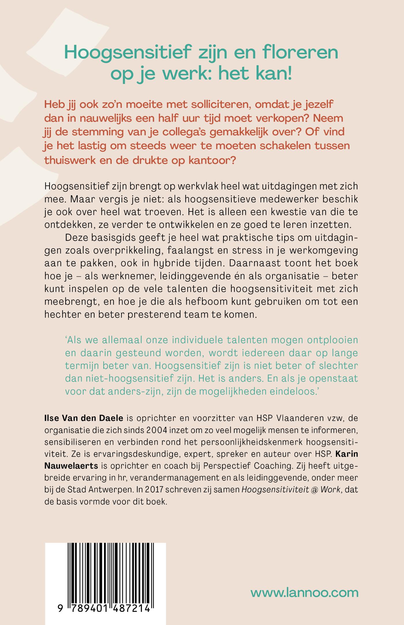 Achterkant van Hoogsensitief op het werk